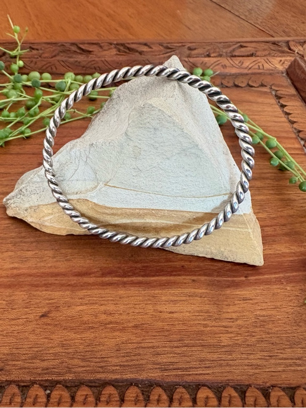 Artisan Sterling Silver Twist Bangle Bracelet .925